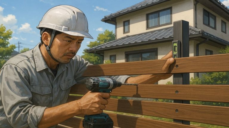 町田市の住宅に施工された目隠しフェンスイメージ