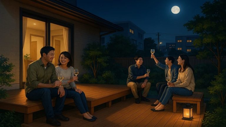 町田市の住宅に施工されたウッドデッキイメージ