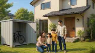 【前橋市】物置工事はいくら?後悔しないための基礎知識 前橋市の住宅に施工された屋外用物置イメージ