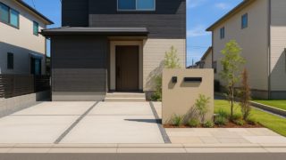 前橋市の住宅に施工されたおしゃれで安い外構イメージ