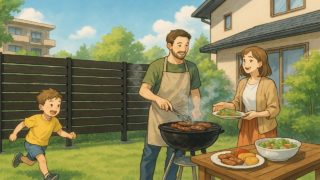 丸亀市の住宅に施工された目隠しフェンスイメージ