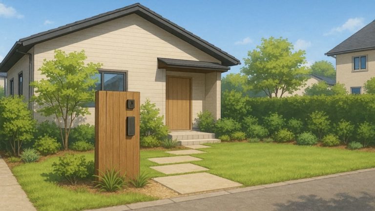 丸亀市の住宅に施工されたおしゃれで安い外構イメージ