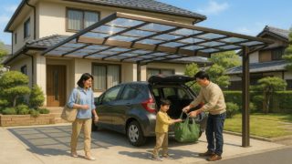 【松戸市】カーポート費用の相場|設置パターン別の価格を解説 松戸市でカーポートを施工した画像