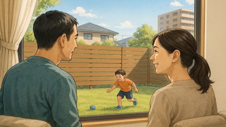 松戸市の住宅に施工された目隠しフェンスイメージ