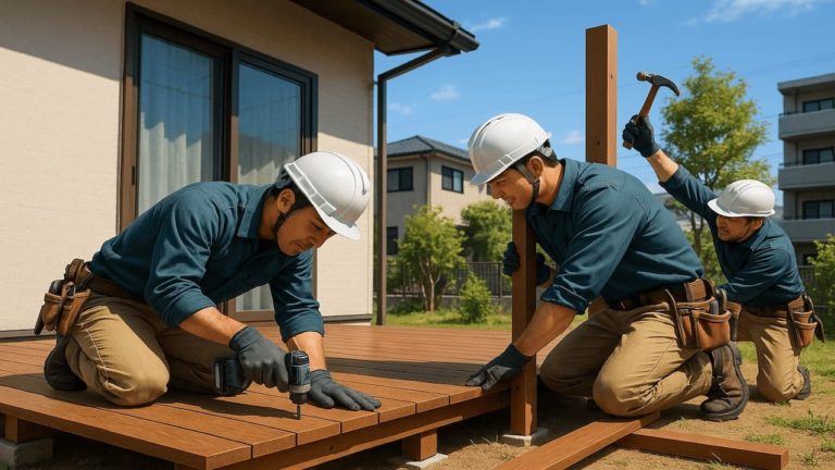 松戸市の住宅に施工されたウッドデッキイメージ