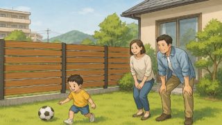 松江市の住宅に施工された目隠しフェンスイメージ