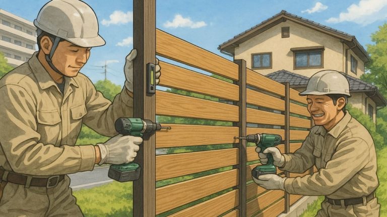 松阪市の住宅に施工された目隠しフェンスイメージ