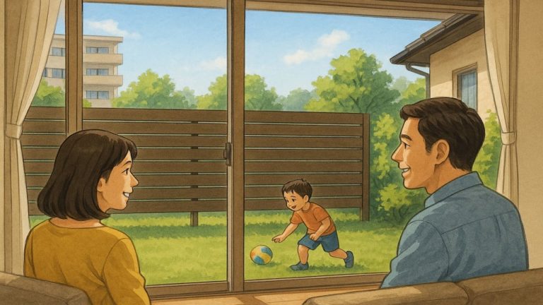 三木市の住宅に施工された目隠しフェンスイメージ