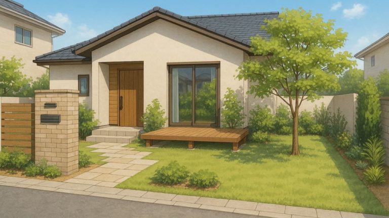 三木市の住宅に施工されたおしゃれで安い外構イメージ