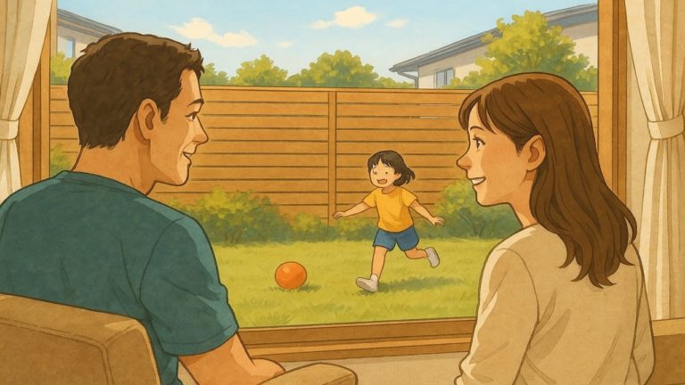 三郷市の住宅に施工された目隠しフェンスイメージ