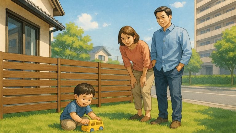 三島市の住宅に施工された目隠しフェンスイメージ