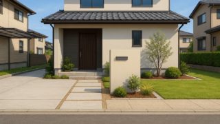 【三島市】外構を安いのにおしゃれに見せる奥行きの出し方 三島市の住宅に施工されたおしゃれで安い外構イメージ