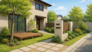 【三鷹市】安いのにおしゃれな外構を映えるバランスで整える 三鷹市の住宅に施工されたおしゃれで安い外構イメージ