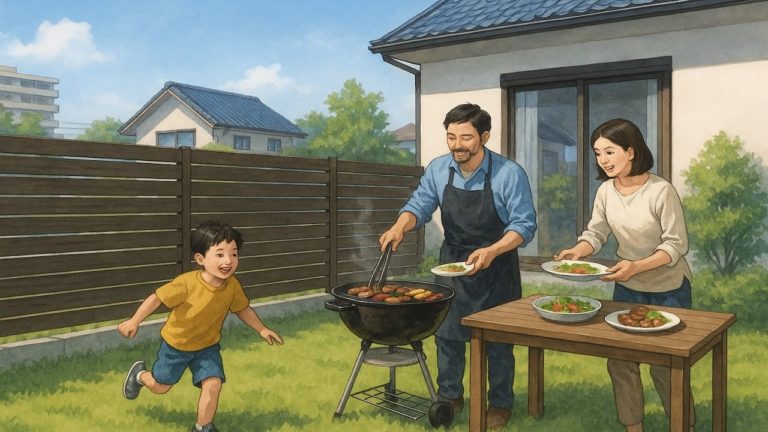 水戸市の住宅に施工された目隠しフェンスイメージ