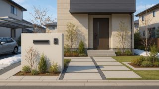 盛岡市の住宅に施工されたおしゃれで安い外構イメージ