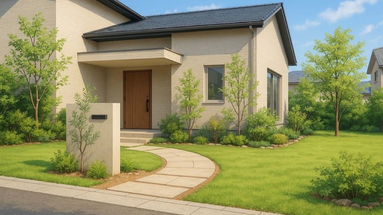 長浜市の住宅に施工されたおしゃれで安い外構イメージ