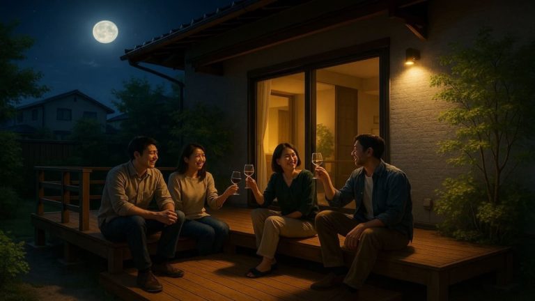 長浜市の住宅に施工されたウッドデッキイメージ