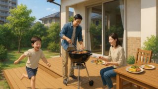 【長岡市】ウッドデッキの費用ガイド|本体+施工費込みの目安 長岡市の住宅に施工されたウッドデッキイメージ