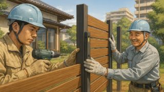 【長崎県】目隠しフェンス価格の目安|安くする方法をまとめました 長崎市の住宅に施工された目隠しフェンスイメージ