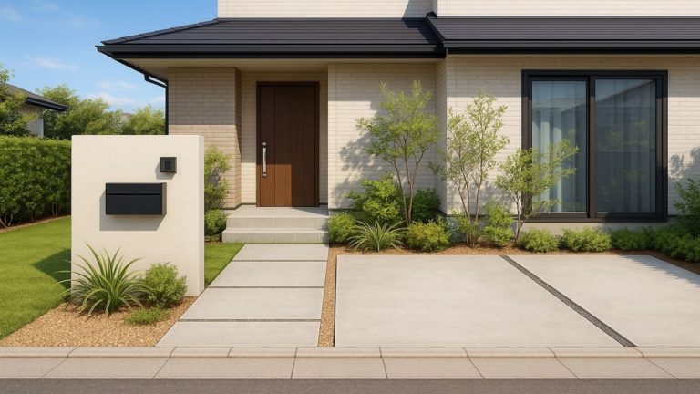 長崎県の住宅に施工されたおしゃれで安い外構イメージ