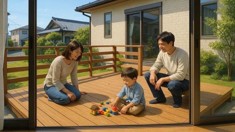 長崎県の住宅に施工されたウッドデッキイメージ