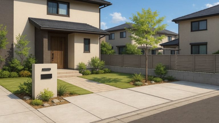 名古屋市の住宅に施工されたおしゃれで安い外構イメージ