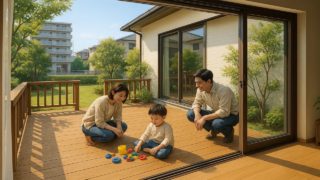 名古屋市の住宅に施工されたウッドデッキイメージ