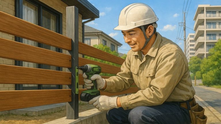 中野区の住宅に施工された目隠しフェンスイメージ