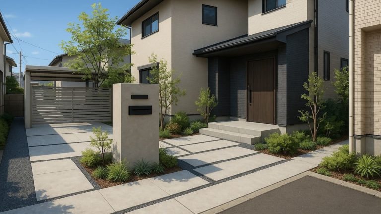 奈良市の住宅に施工されたおしゃれで安い外構イメージ