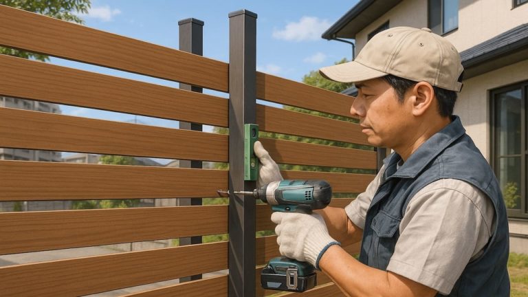 習志野市の住宅に施工された目隠しフェンスイメージ