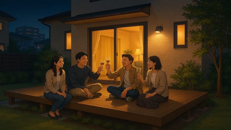 習志野市の住宅に施工されたウッドデッキイメージ