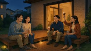 成田市の住宅に施工されたウッドデッキイメージ