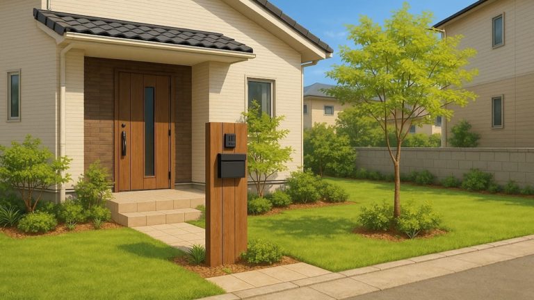 名取市の住宅に施工されたおしゃれで安い外構イメージ