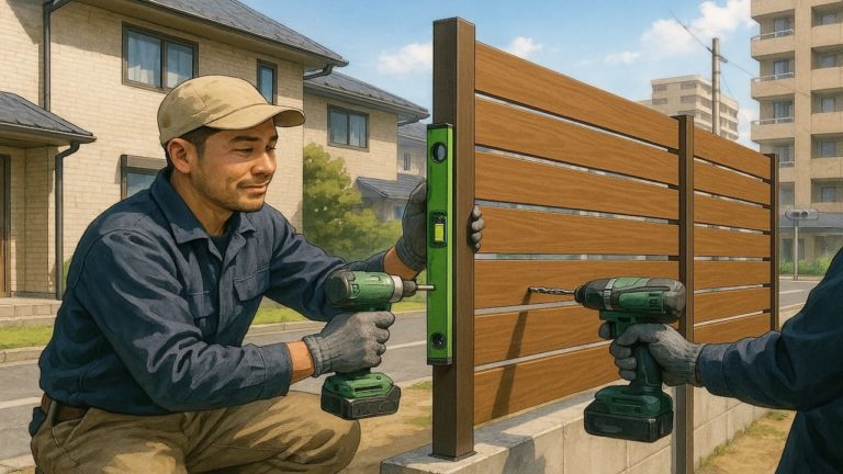 練馬区の住宅に施工された目隠しフェンスイメージ