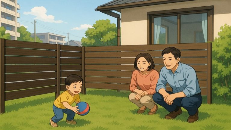 新潟県の住宅に施工された目隠しフェンスイメージ