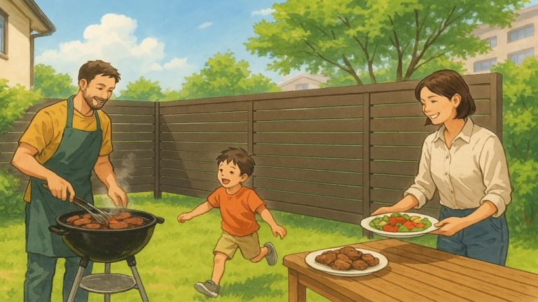 新居浜市の住宅に施工された目隠しフェンスイメージ