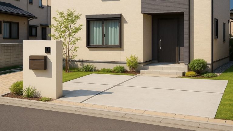 新座市の住宅に施工されたおしゃれで安い外構イメージ