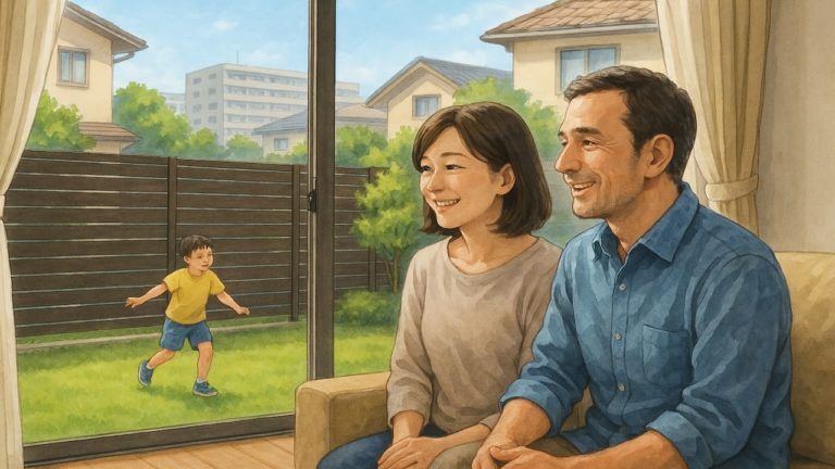 西宮市の住宅に施工された目隠しフェンスイメージ