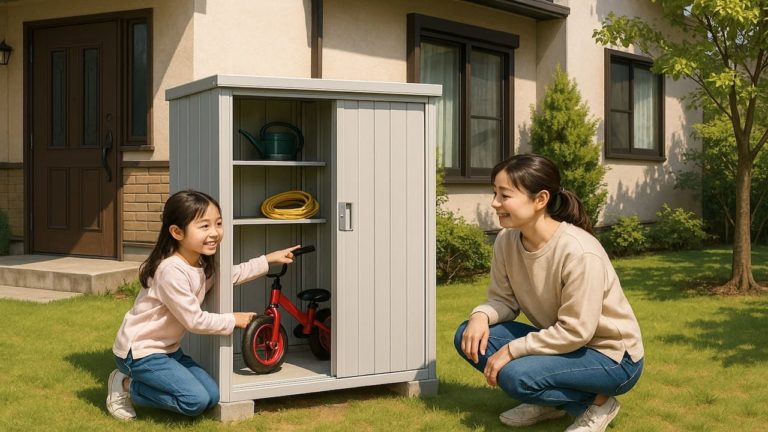 西東京市の住宅に施工された屋外用物置イメージ