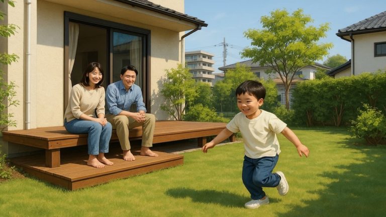 西東京市の住宅に施工されたウッドデッキイメージ