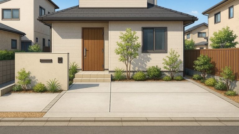 日進市の住宅に施工されたおしゃれで安い外構イメージ