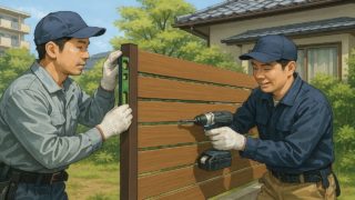 延岡市の住宅に施工された目隠しフェンスイメージ