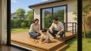 【延岡市】ウッドデッキの費用完全ガイド|おすすめ素材と業者比較 延岡市の住宅に施工されたウッドデッキイメージ