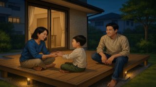 野田市の住宅に施工されたウッドデッキイメージ