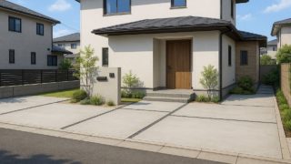 沼津市の住宅に施工されたおしゃれで安い外構イメージ