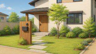 大垣市の住宅に施工されたおしゃれで安い外構イメージ