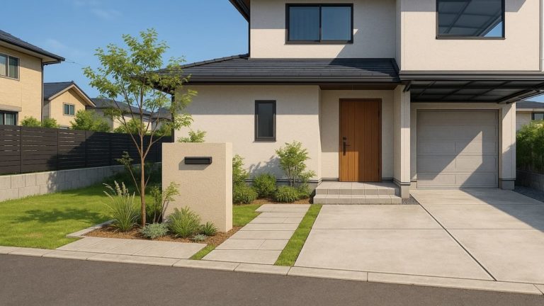 大分県の住宅に施工されたおしゃれで安い外構イメージ