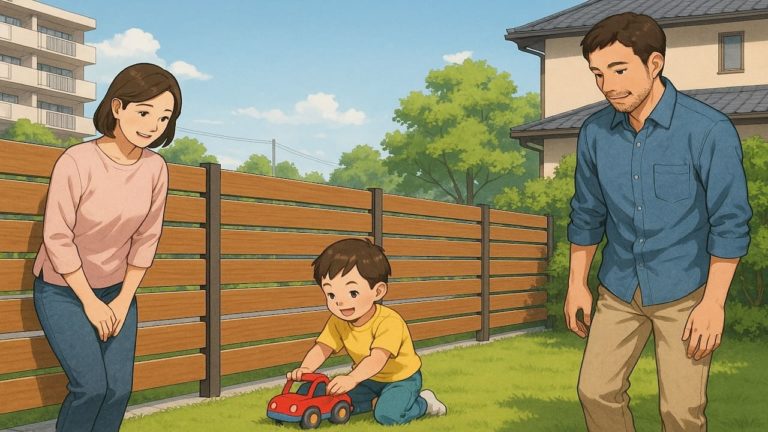 岡崎市の住宅に施工された目隠しフェンスイメージ