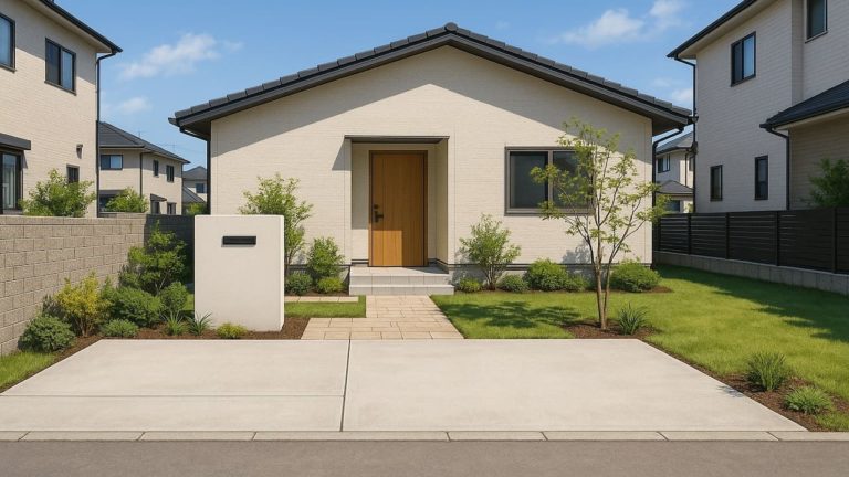 岡崎市の住宅に施工されたおしゃれで安い外構イメージ