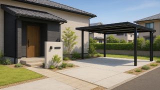 大牟田市の住宅に施工されたおしゃれで安い外構イメージ